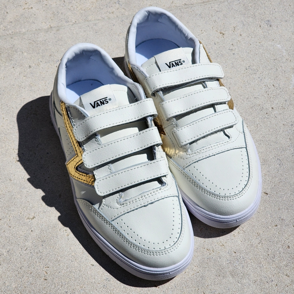 Vans Lowland Comfy Cush V Metallic Marshmallow/Gold Unisex Women's Shoes Size 7 - Picture 2 of 8